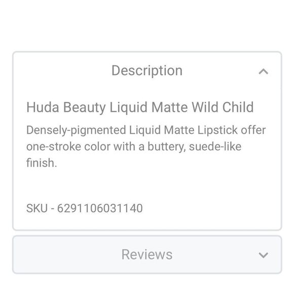 Huda Beauty Liquid Matte Lipstick in “Wild Child” (BNIB) - Picture 3 of 3